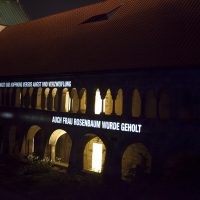 Refugium, Lichtprojektion Kreuzgang Dom, Lichtungen Hildesheim, 2015, Foto: Sara Förster